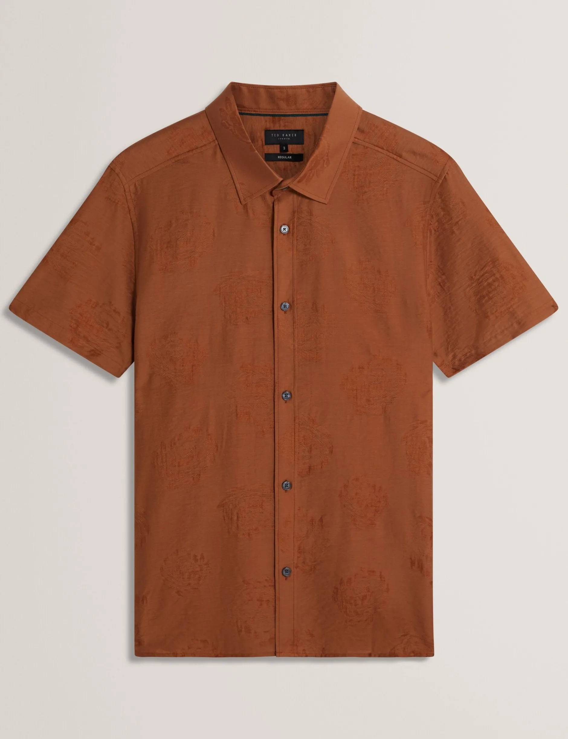 Floral Jacquard Woven Short Sleeve Shirt