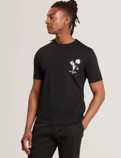 Floral Logo Graphic Cotton T-Shirt
