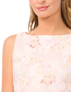 Floral Overlay Sleeveless Mini Dress