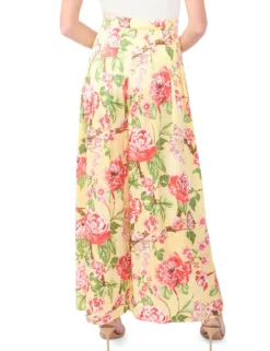 Floral Pleated Wide Leg Pants