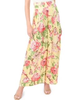 Floral Pleated Wide Leg Pants
