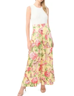 Floral Pleated Wide Leg Pants