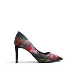 Floral Print Pointed Toe Heeled Pumps
