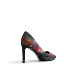 Floral Print Pointed Toe Heeled Pumps