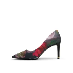 Floral Print Pointed Toe Heeled Pumps