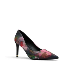 Floral Print Pointed Toe Heeled Pumps