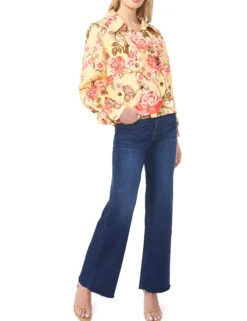 Floral Print Short Trench Jacket