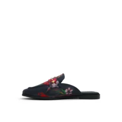 Floral Print Textured Mule Loafers