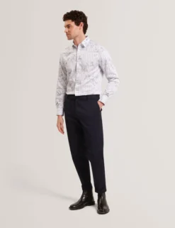 Floral Stripe Cotton Long Sleeve Shirt