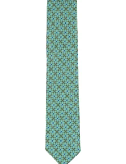 Floral Tile Print Silk Tie