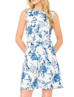 Floral Twist Front Sleeveless Mini Dress