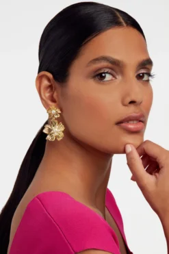 Flower Statement Drop Earrings