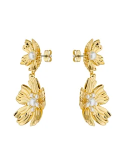 Flower Statement Drop Earrings