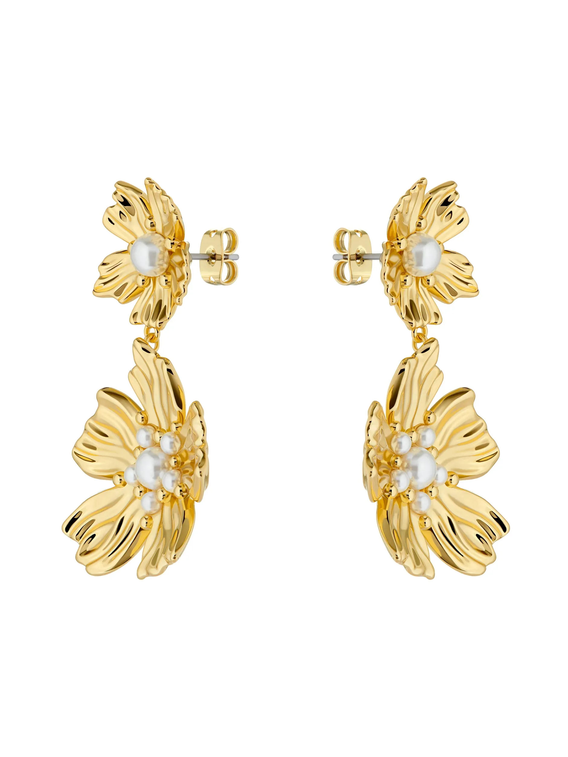 Flower Statement Drop Earrings