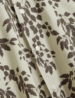 Foliage Print Cotton Long Sleeve Shirt