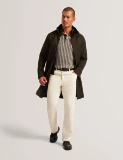 Funnel Neck Longline Jacket With Liner