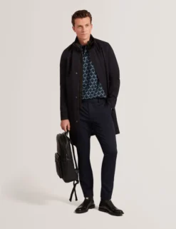 Funnel Neck Longline Jacket With Liner