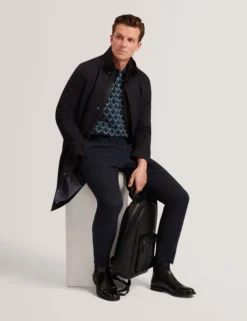 Funnel Neck Longline Jacket With Liner
