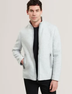 Funnel Neck Zip-Up Fleece Jacket