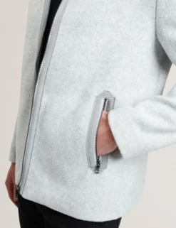 Funnel Neck Zip-Up Fleece Jacket