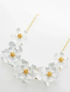 Furled Flower Enamel Necklace