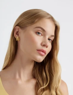 Furled Flower Stud Earrings