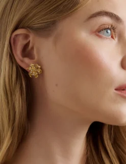 Furled Flower Stud Earrings