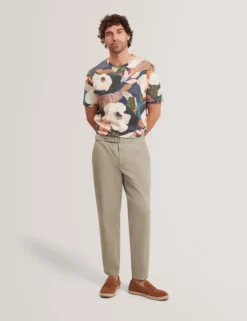 Garden Print Crew Neck Cotton T-Shirt