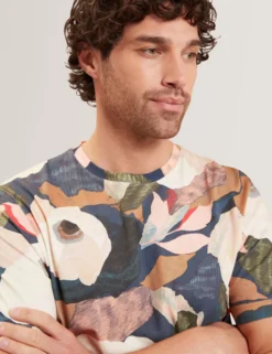 Garden Print Crew Neck Cotton T-Shirt