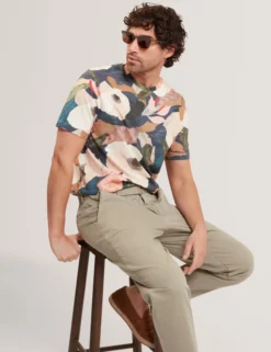 Garden Print Crew Neck Cotton T-Shirt