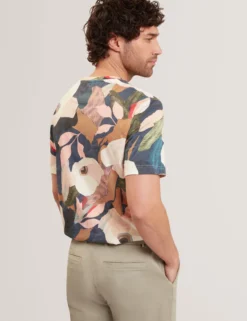 Garden Print Crew Neck Cotton T-Shirt