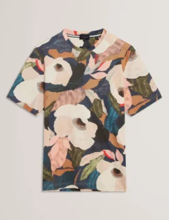 Garden Print Crew Neck Cotton T-Shirt