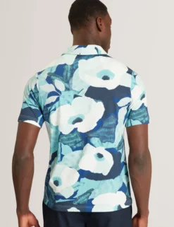 Garden Print Pique Cotton Polo Shirt