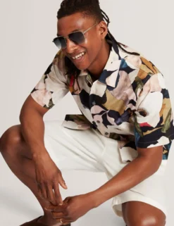 Garden Print Relaxed Short Sleeve Shirt