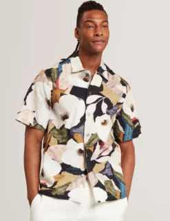Garden Print Relaxed Short Sleeve Shirt