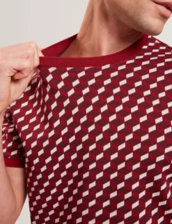 Geometric Jacquard Knit T-Shirt