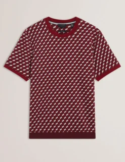 Geometric Jacquard Knit T-Shirt