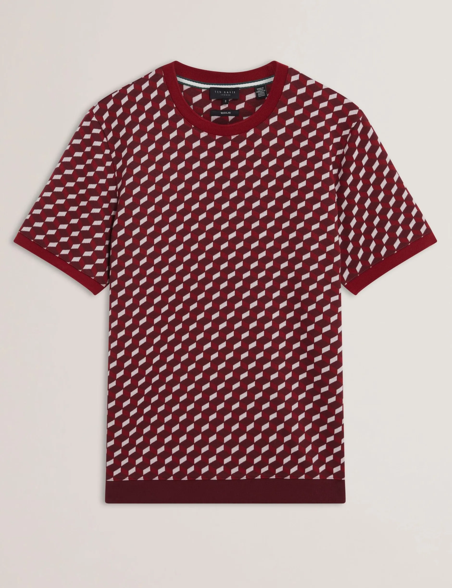 Geometric Jacquard Knit T-Shirt