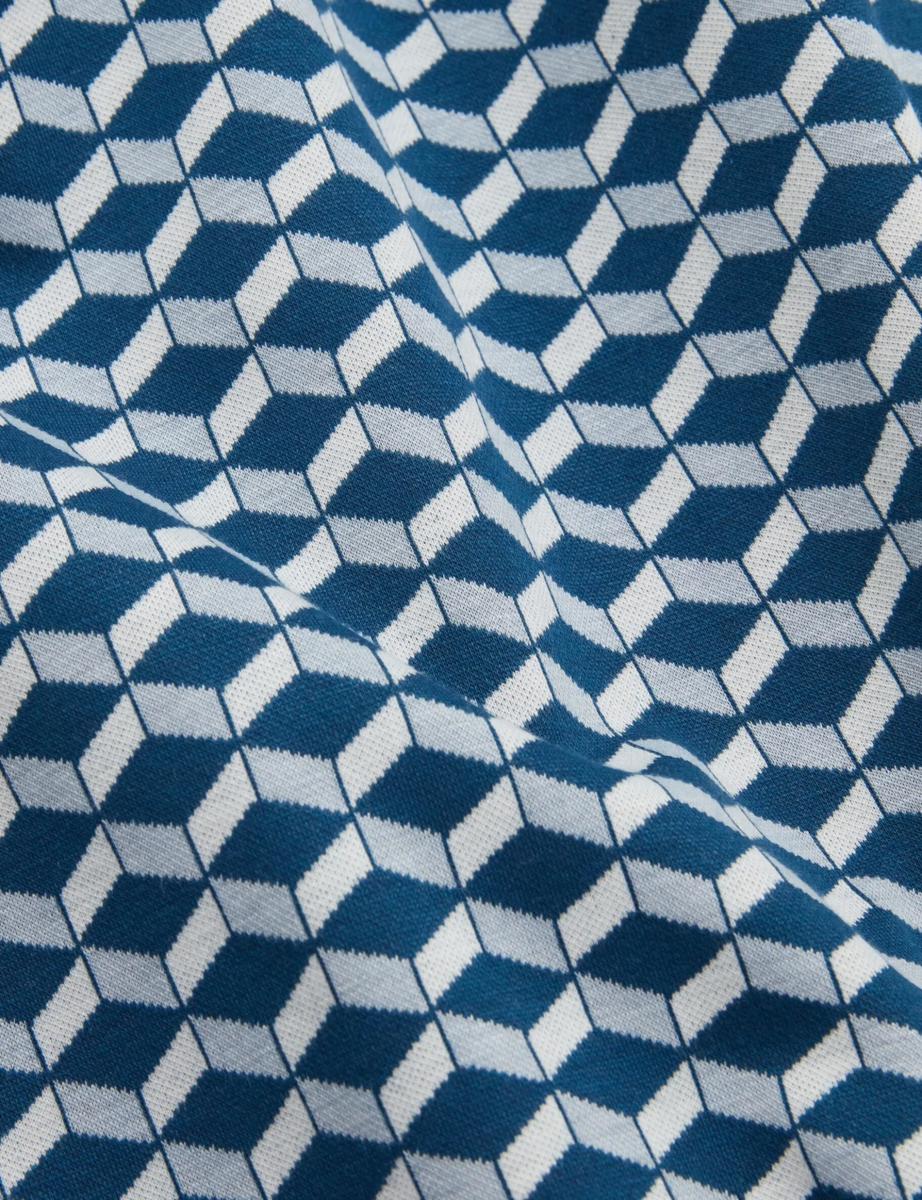Geometric Jacquard Pique Polo Shirt