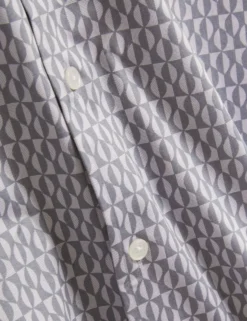 Geometric Leaf Print Short Sleeve Shirt