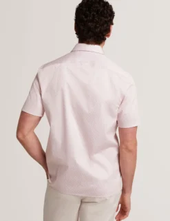 Geometric Leaf Print Short Sleeve Shirt