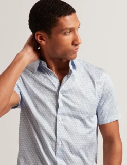 Geometric Print Pure Cotton Short Sleeve Shirt