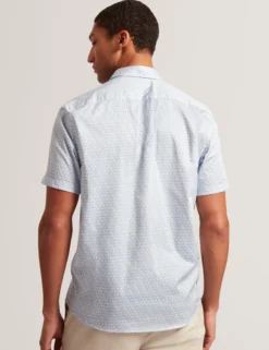 Geometric Print Pure Cotton Short Sleeve Shirt