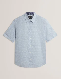 Geometric Print Pure Cotton Short Sleeve Shirt