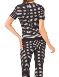 Geometric Short Sleeve Knit Top