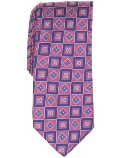 Geometric Tile Print Silk Tie