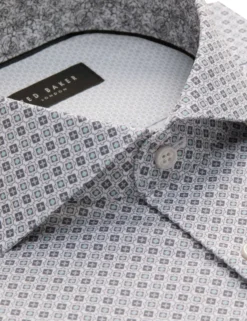 Geo Print Stretch Cotton Slim Fit Shirt