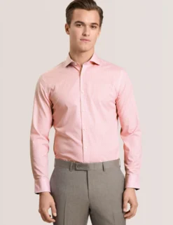 Geo Print Stretch Cotton Slim Fit Shirt