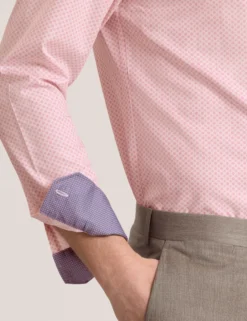 Geo Print Stretch Cotton Slim Fit Shirt