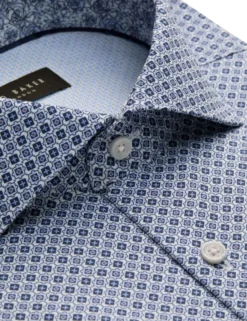 Geo Print Stretch Cotton Slim Fit Shirt